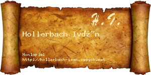Hollerbach Iván névjegykártya