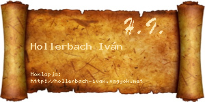 Hollerbach Iván névjegykártya